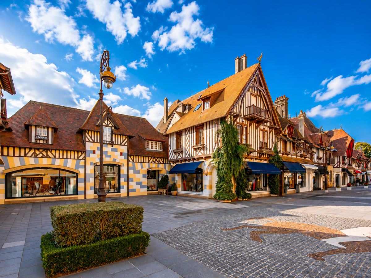 Half-timbered villas and shops in the centre of Deauville